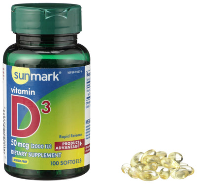 sunmark® Vitamin D-3 Supplement, 1 Bottle (Over the Counter) - Img 1