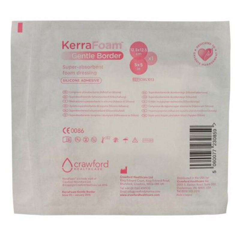 KerraFoam™ Gentle Border Silicone Foam Dressing, 5 x 5 Inch, 1 Case of 100 (Advanced Wound Care) - Img 3